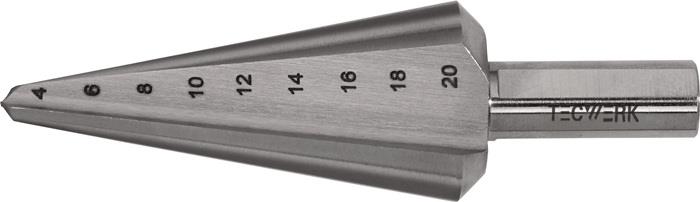 TECWERK  Blechschälbohrer  Bohrbereich 4-20 mm HSS-Co Gesamtlänge 71 mm Schneide