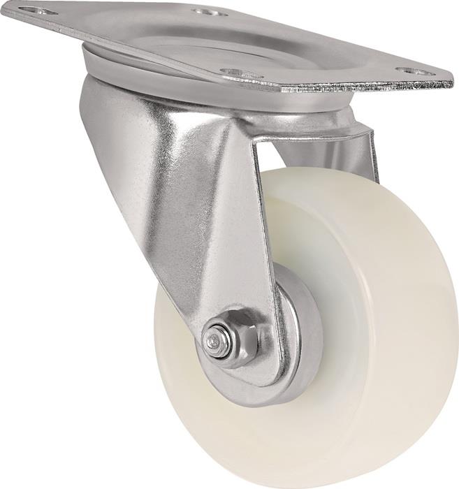 TECWERK 2000276026 Lenkrolle D.200mm Trgf.350kg PA Platte L135xB110mm TECWERK