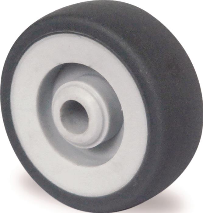 TECWERK 2000276151 Ersatzrad D.125mm Trgf.100kg TPE grau Achs-D.8mm Nabenl.36mm