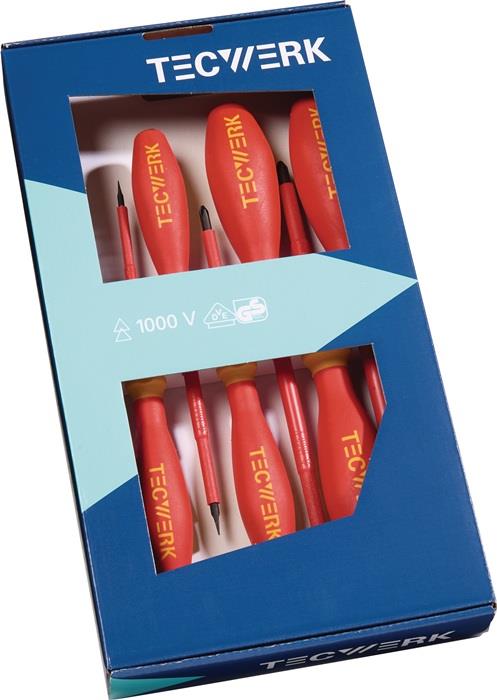 TECWERK  Schraubendreher-Satz  7-teilig Schlitz / PH VDE