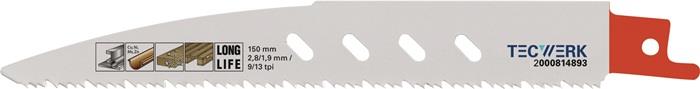 TECWERK 2000814893 Säbelsägeblatt L.150mm B.19mm TPI 9/13 2,8/1,9mm 5 St./Karte