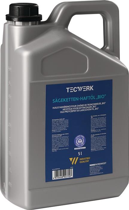 TECWERK 2000355325 Sägekettenhaftöl BIO 52 mm²/s (bei 40GradC) 5l Kanister TECWE