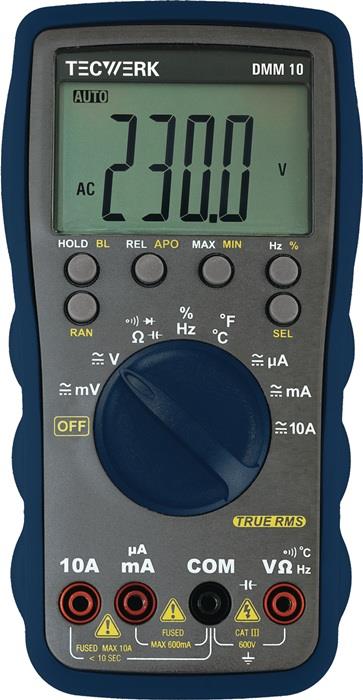 TECWERK 2000828844 Multimeter DMM 10 0-600V AC/DC TRUE RMS TECWERK 2000828844