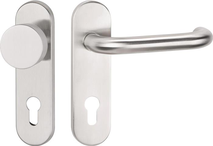 TECWERK  Feuerschutzgarnitur NW-445-2 Edelstahl 60 D/K für Türstärke 42-65 mm PZ