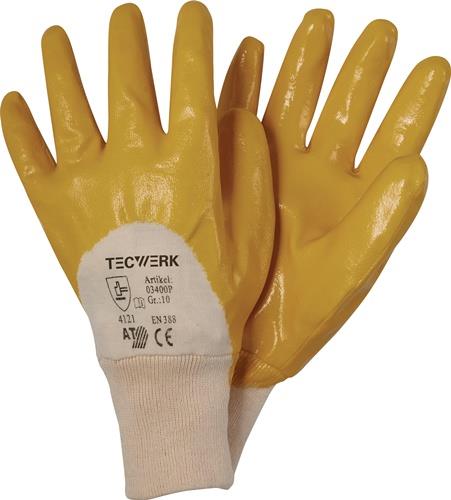 TECWERK 2000371276 Handschuhe Ems Gr.10 gelb besonders hochwertige Nitrilbeschic