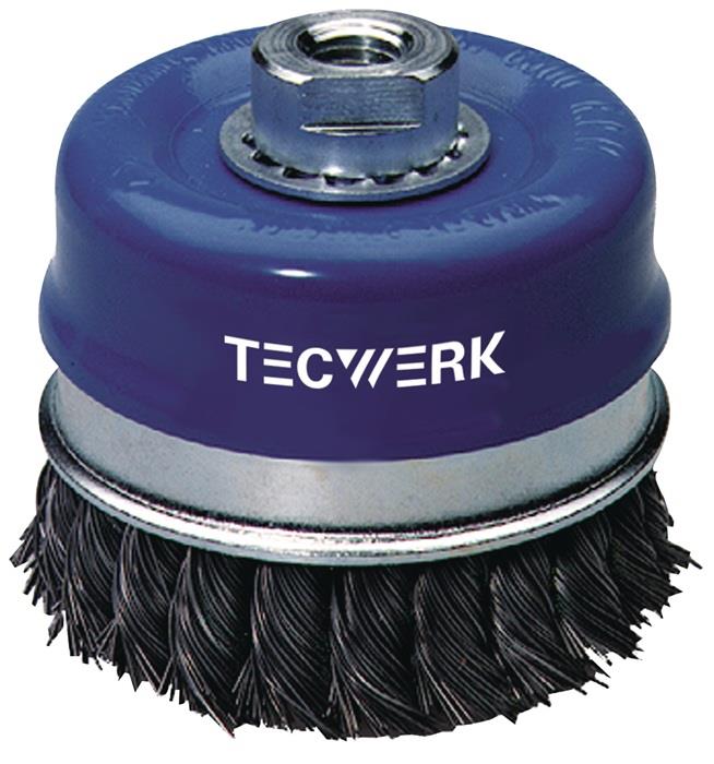 TECWERK  Topfbürste  Ø 100 mm Drahtstärke 0,5 mm Stahl 8500 min-¹
