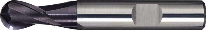 TECWERK  Vollradiusfräser  Nenn-Ø 3 mm Einsatzlänge 9 mm VHM TiAlN DIN 6535 HB S