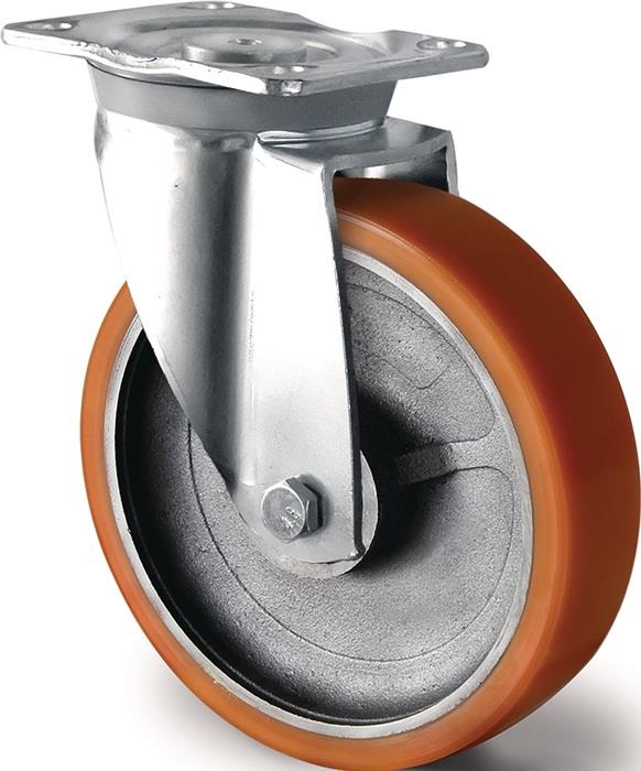 TECWERK  Schwerlastlenkrolle  Rad-Ø 125 mm Tragfähigkeit 700 kg Lenkrolle Guß-Po