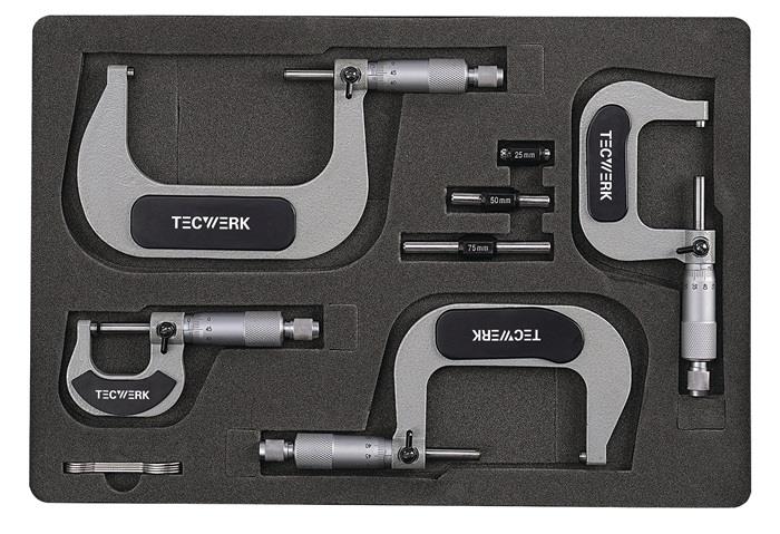 TECWERK  Bügelmessschrauben-Satz DIN 863/1 0-100 mm