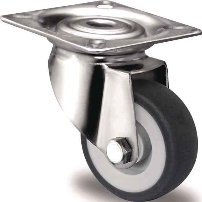 TECWERK  Lenkrolle  Rad-Ø 50 mm Tragfähigkeit 50 kg mit Anschraubplatte Plattenb