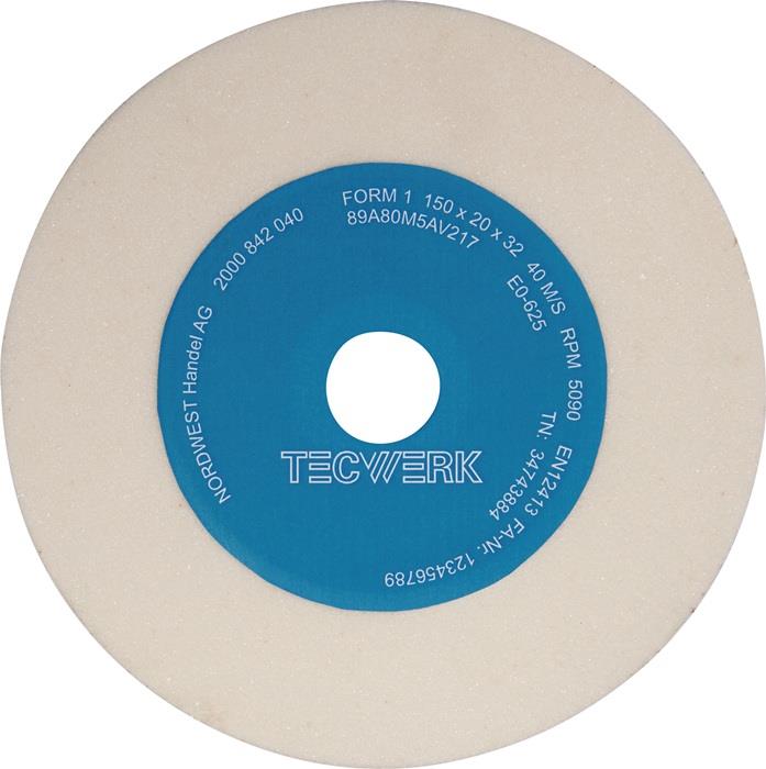TECWERK 2000842044 Schleifbockscheibe Ø175xB25x32mm 80 Form A AlOxid TECWERK 200