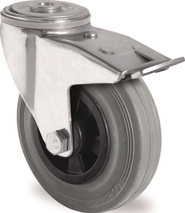 TECWERK  Lenkrolle mit Totalfeststeller  Rad-Ø 125 mm Tragfähigkeit 100 kg mit R