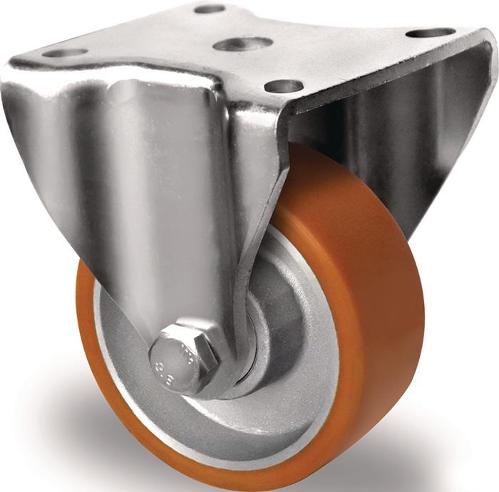 TECWERK  Bockrolle D.100mm Trgf.250kg PU Platte L100xB88mm Farbe Rl.braun TECWER