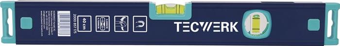TECWERK  Wasserwaage  100 cm Aluminium blau mit Magnet ± 0,5 mm/m